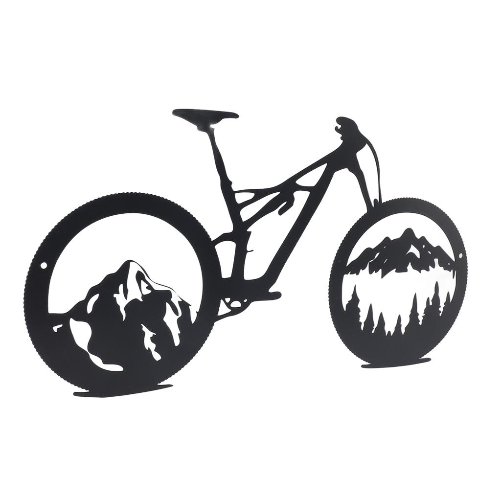 Metal Bike Wall Art Exquisite Fashionable Shatterproof Mountain Forest Bicycle Wall Decor for