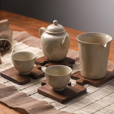 Posavasos de Rompecabezas de Madera con Forma de Puzzle Vintage para Taza de Casa de Campo Decoración de Mesa de Café Accesorios de Barra