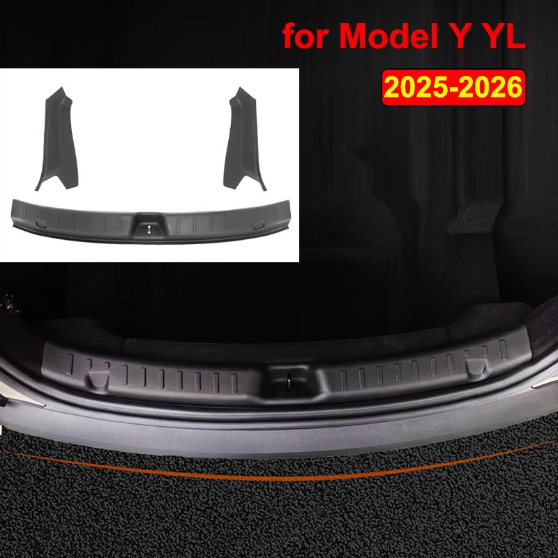 Til Tesla Model Y Juniper YL 6 Sæder 2025 2026 Bagklap Dørtrin Beskyttelsesskinne Indvendig Bagkofanger Beskyttelsesplade Dæksel Trim Auto Reservedele