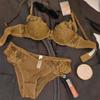 Set Sutien Ultra Subțire din Dantelă Franceză Femei Sexy Plasă Respirabil Lenjerie Intimă Sâni Mici Cupă 1/2 Push-up Sutien Lenjerie Intimă Confortabilă