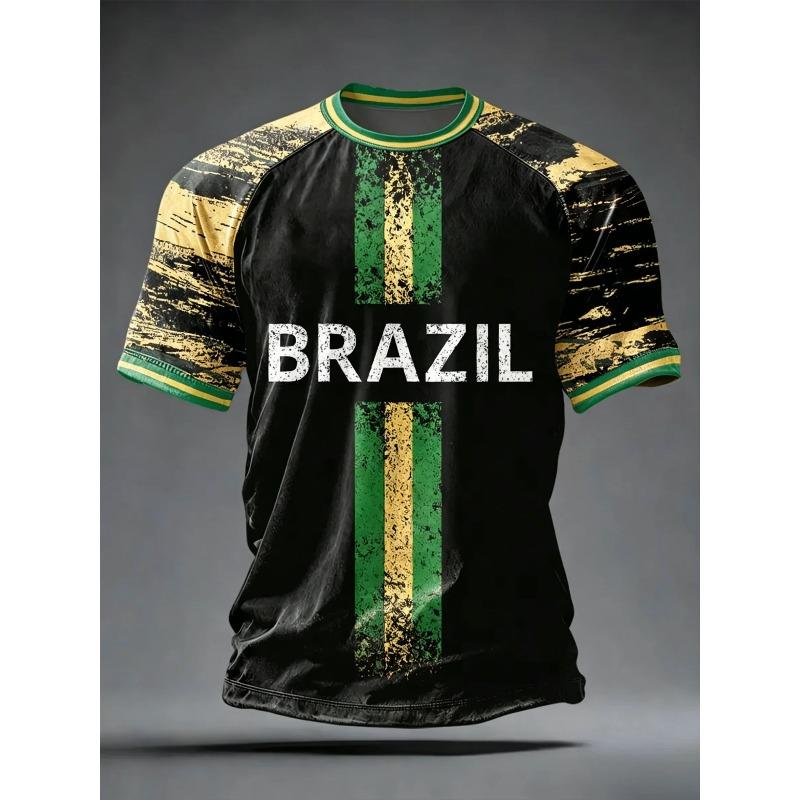 2026 New Brazil Football Jersey T Shirt Brazilian National Team Shirt O Neck Oversized Casual Streetwear Mens Apparel Fan Jersey