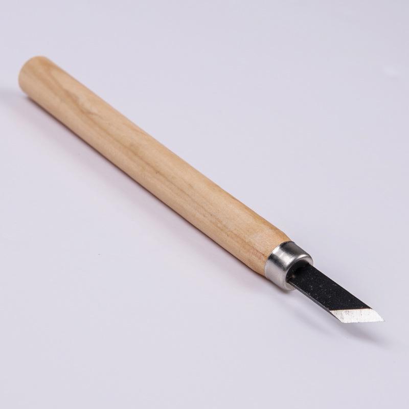 12-Piece Manganese Steel & Paulownia Wood Carving Knife Set - DIY Handmade Toy Tools