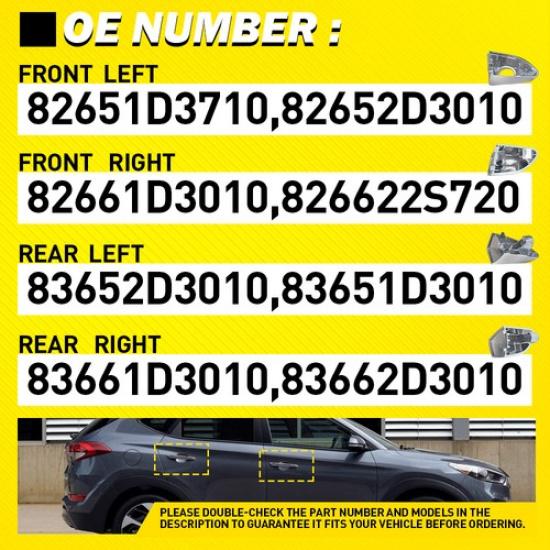 Exterior Door Handle For Hyundai Tucson 2016- Front Or Rear Left Or Right