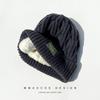 Autumn and winter warm plush thickened wool hat female Maillard Han Xian small face pullover curling student knitted hat