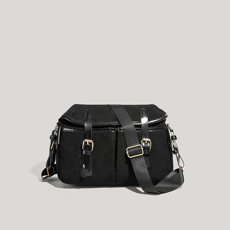 Bag autumn and winter new niche design suede retro shoulder bag large capacity oblique span bag