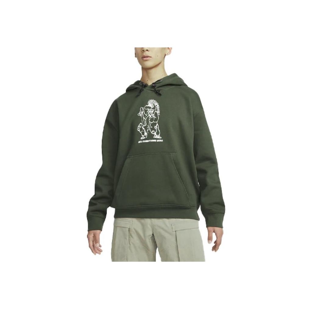 Nike Therma-FIT Troll Pattern Print Hoodie Unisex Tops Green DJ1431-325