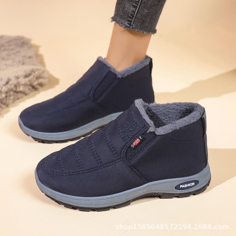 New cotton shoes for men and women, old Beijing velvet warm short boots, casual cotton boots, snow boots for women