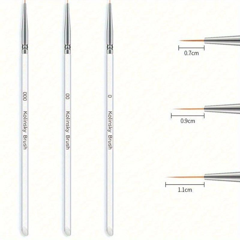 

Кисти для дизайна ногтей, набор ручек для рисования гель-лаком, кисти для тонких длинных линий, кисти для тонкой прорисовки, для деликатной раскраски, размеры 7/9/11 мм
