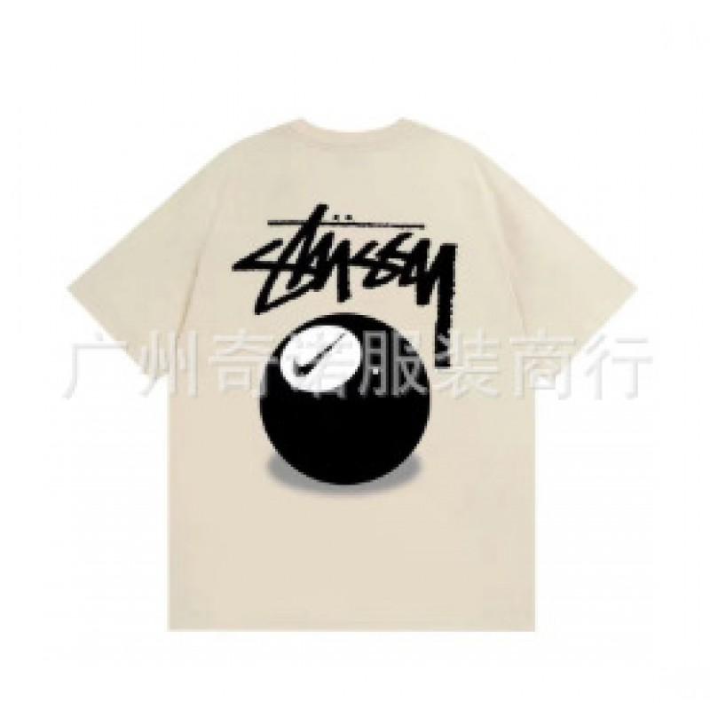 Camiseta Casual de Manga Corta para Hombre de Algodón con Estampado de Letras Corte Holgado Estilo Streetwear
