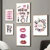 Fashion Lipstick Cosmetics Brush Posters and Prints Wall Art Pictures Cosmetic Canvas Paintings for Beauty Girl Room Home Decor