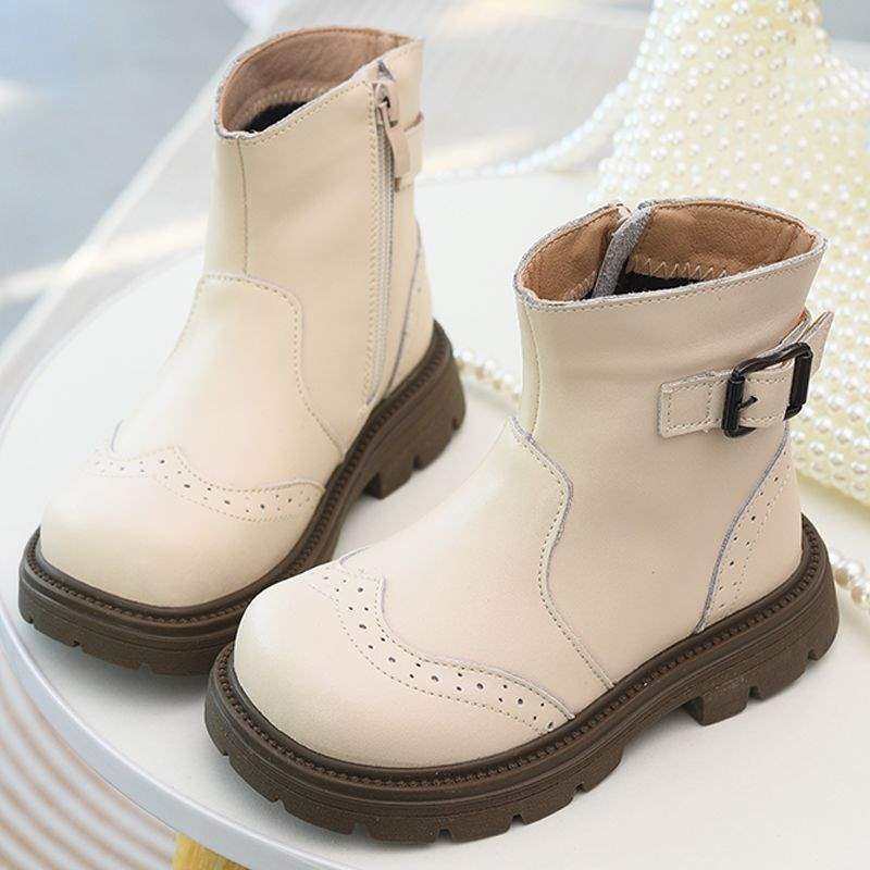 

Девочки бархатные две хлопковые ботинки 2025 осень и зима новые детские британские ботинки Мартина ботинки принцессы мягкая подошва короткие ботинки 25 yards inner length about 16.2cm