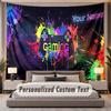 Decorative Artwork (54) Theme Custom Tapestry Personalized Custom Name Text Wall Hanging Tapestry Home Decor Background Cloth