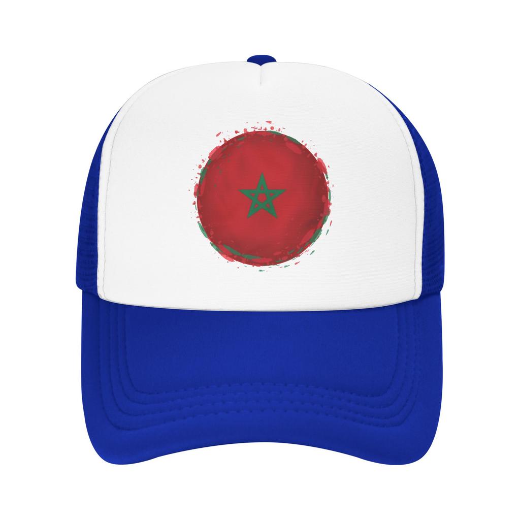 Morocco Flag Football Mesh Baseball Cap Adult Fashion Sun Hats Hats Adjustable Polyester Dad Hat Summer Trucker Hats