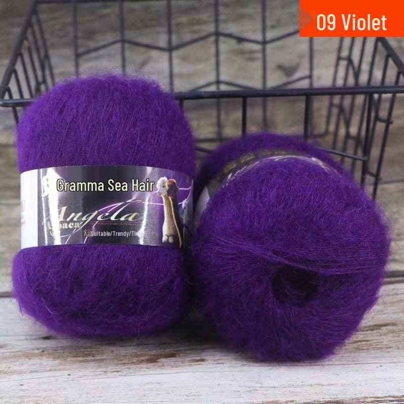 Hand-Knitted Medium Fine Angora Mohair Yarn - 42g Ball
