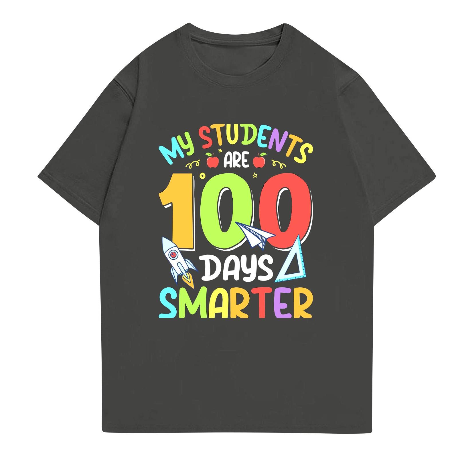 

Жіноча літня мода повсякденний принт круглий виріз короткий рукав топ блузка XXL Темно-синій