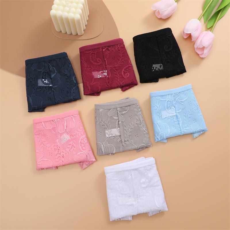 5PCS Women Lace Floral Underpants Sexy Triple Belts Panties Female Low-Waist Perspective Briefs Soft Lingerie Underwear