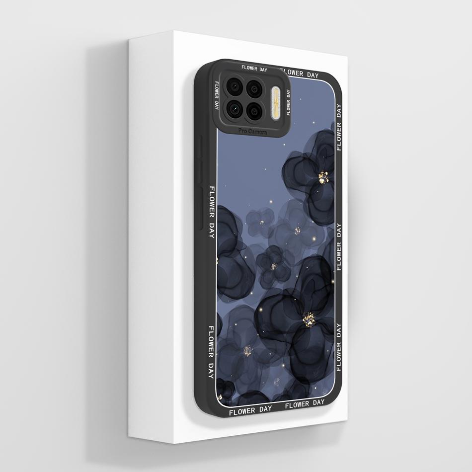 Für Oppo Reno 4 Lite / Reno 4F Handyhülle Einfacher Schmetterling Kameraschutz Rückseite Weiches Flüssigsilikon Anti-Drop-Stoßfänger