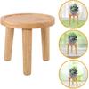 Milisten Wood Stool Plant Table, MidCentury Plant Stand Tall Holder Flower Pot Khaki