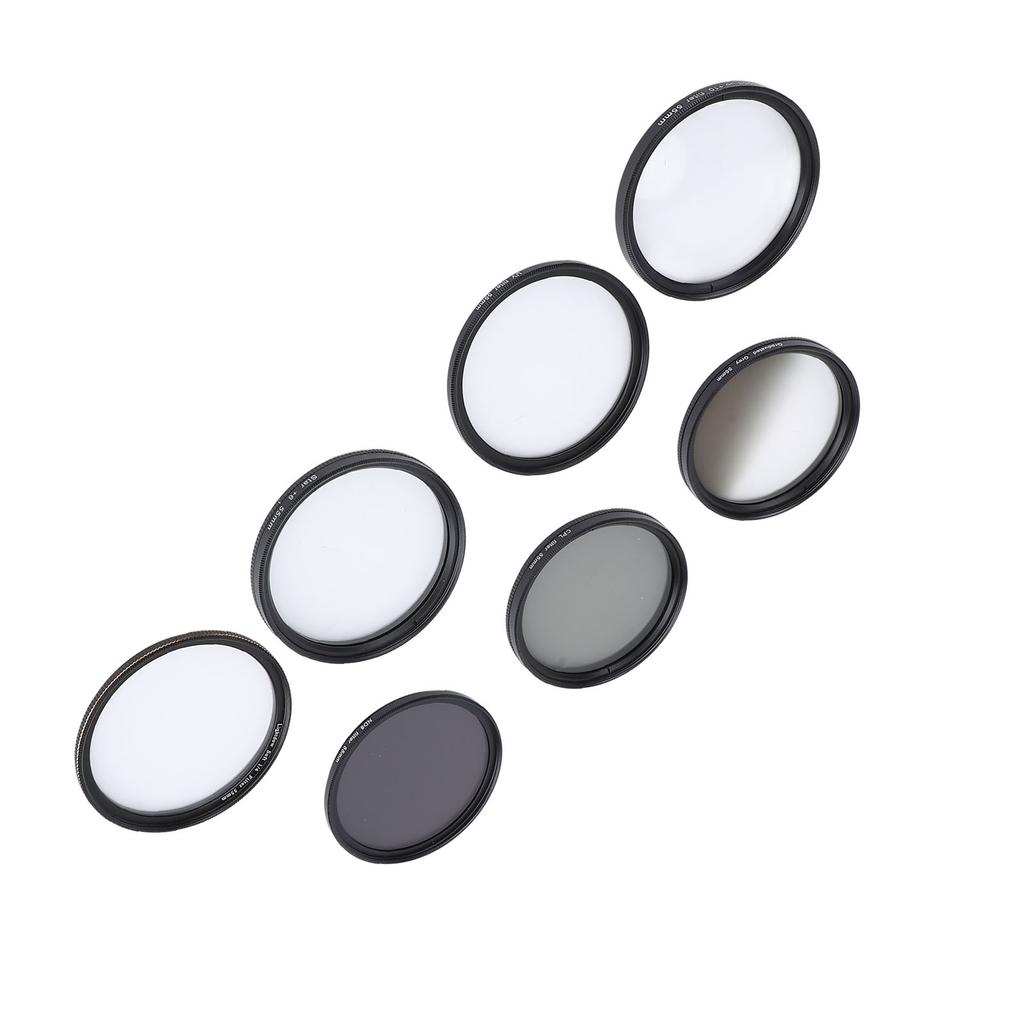 Camera Lens Filter Kit UV CPL ND8 Soft White Graduated Grey 10X Macro 6 Points Star Filter Set for Photography 55mm