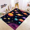 Cartoon Space Galaxy Carpet Mat Rug Colorful Planets Stars Pattern Non-Slip Floor Mat for Kids Room Living Room Home Decoration