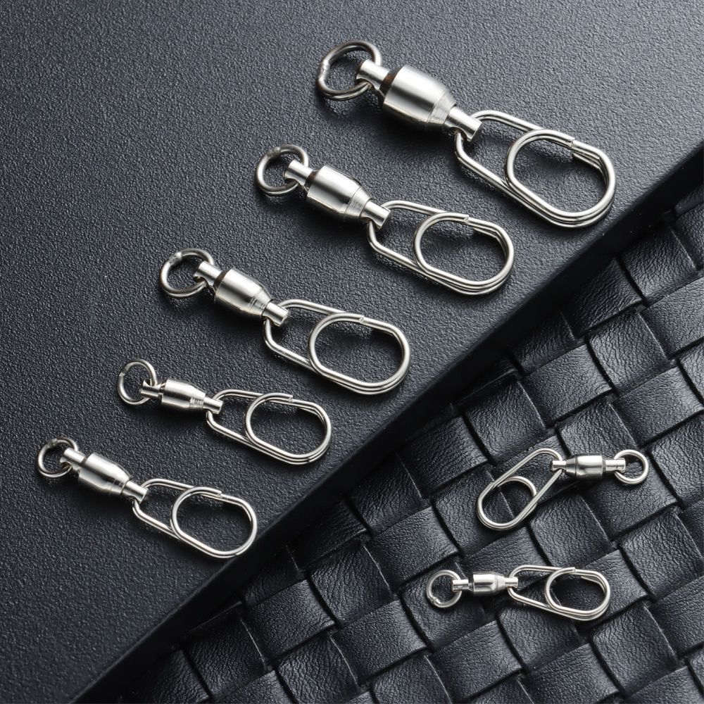 Swivel Fishing Tools 8-shape Ring Jig Fishhook Swivel Lure Connector Hooked Snap Oval Split Rings