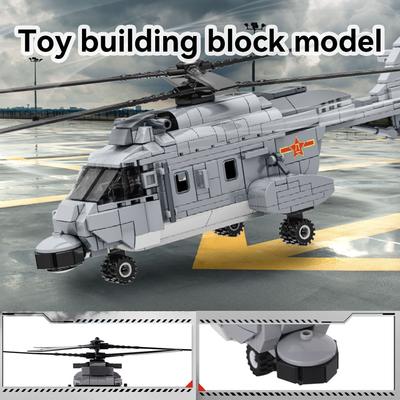 Helikopter z małej cegły model klocków konstrukcyjnych złożona zabawka dla dzieci