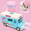 Cartoon Q Version Dining Car Alloy Car Model Magnetic Induction Music Snack Car Children's Toy Car Model Mini Car