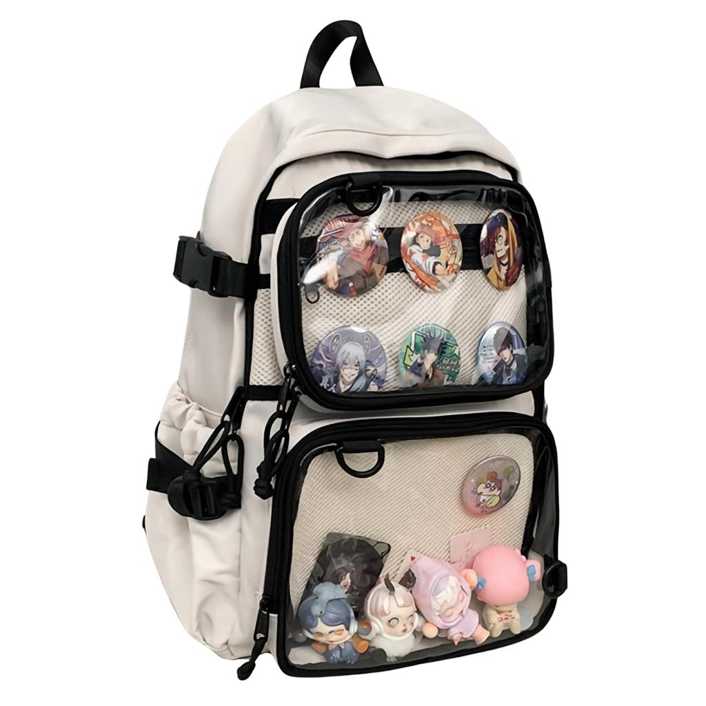 Rowaica Ita Bag Rucksack, Große Kapazität, Oshikatsu Rucksack, Ita Bag, Separate Tasche, Groß (Weiß)