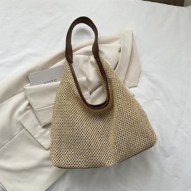Fashionable Large Capacity Woven Handbag Tote Bag For Everyday Use In Multiple Colors