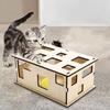 Multi-Hole Cat Educational Toy Box Scratching Board Cat Maze Toy Kitten Treat Puzzle  Peek and Play