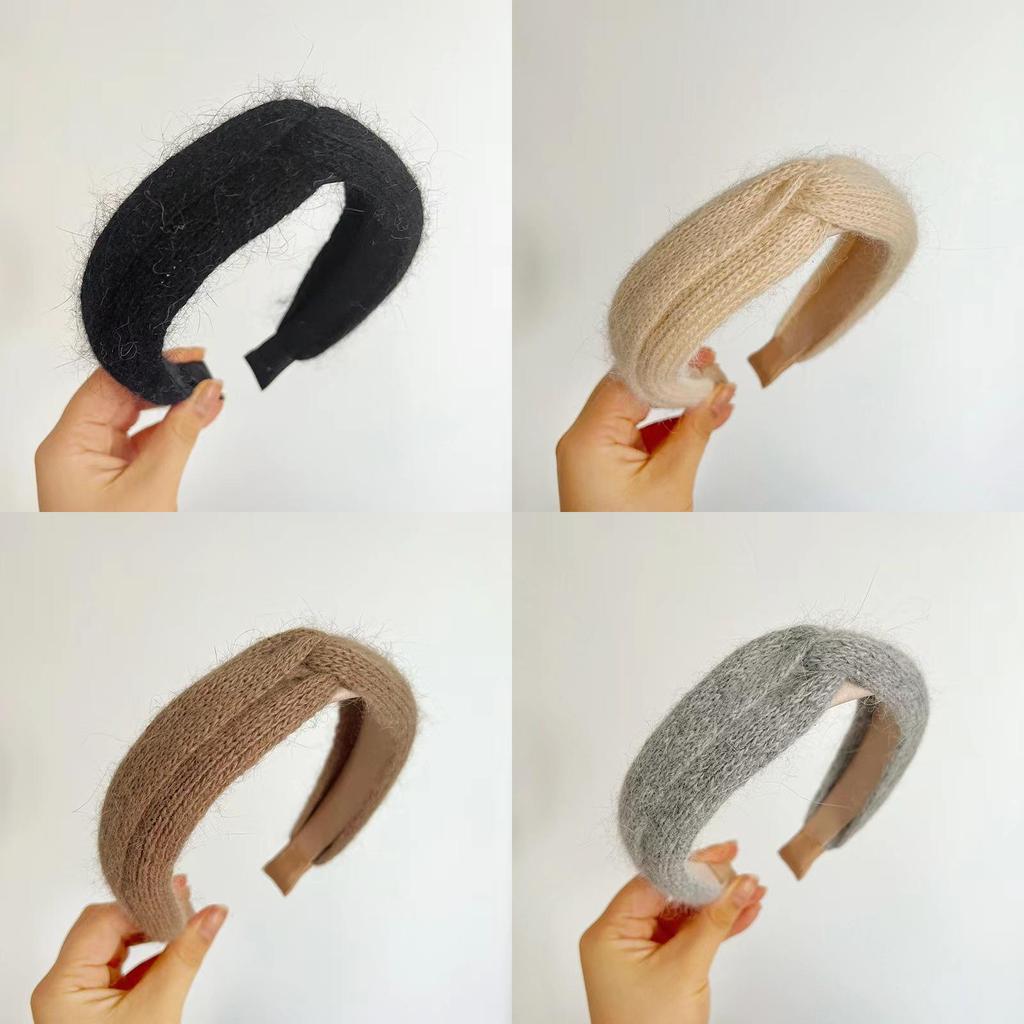 Retro Style Headbands Knitted Cross Knot Womens Solid Color Accessories Hair