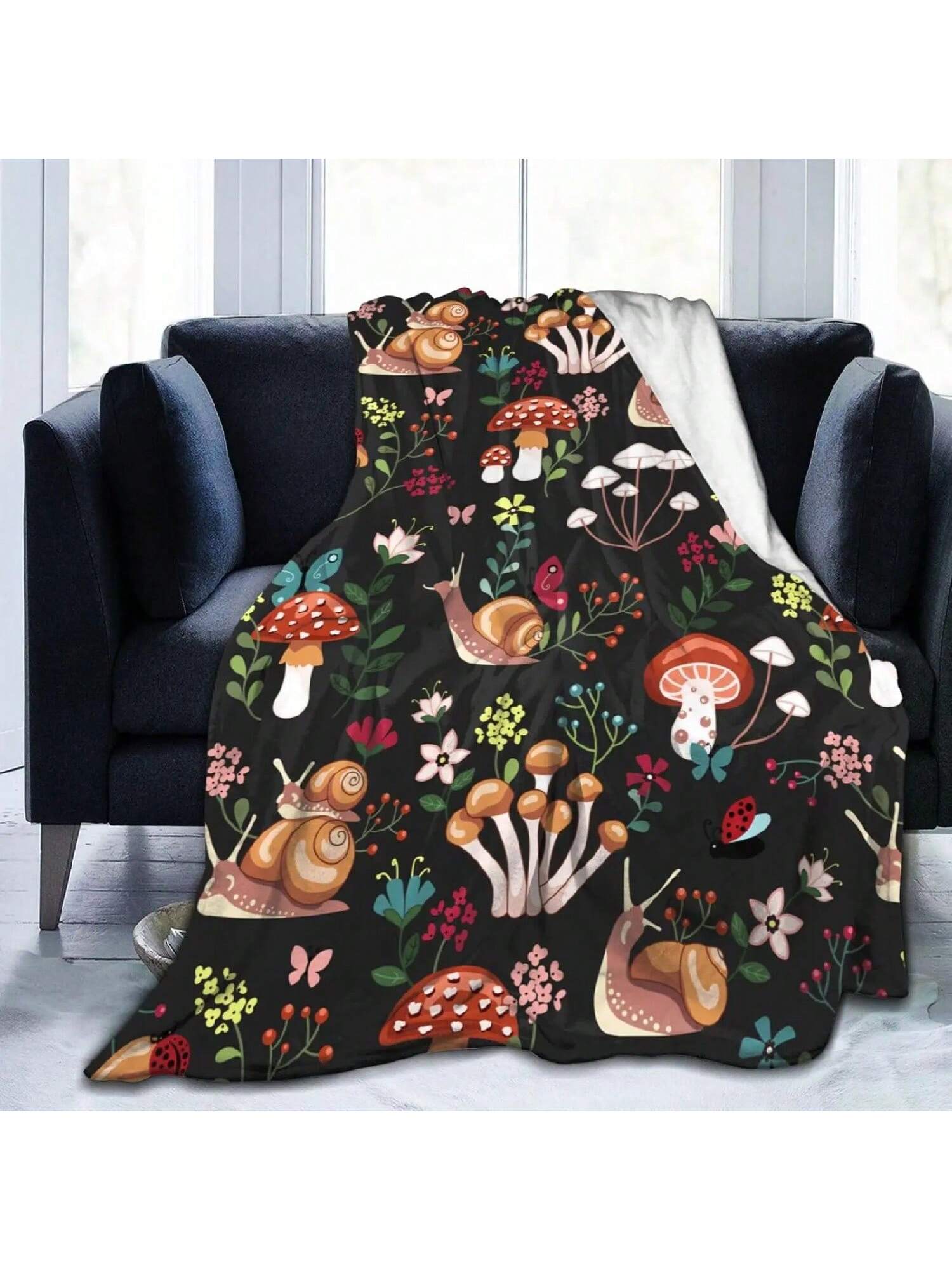 

Snail Blankets Gifts For Teens Lightweight Plush Throw Blanket Personalized Cartoon Snail Blankets For Bedroom Living Room 75X95CM сірий колір