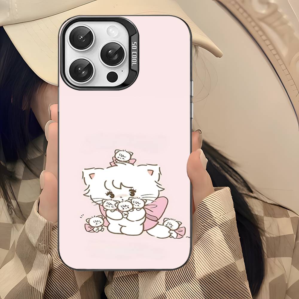 

Cute M-Mikko I-Illustrations Phone Case For IPhone 17 16 15 14 13 12 11 Pro Max Plus Color Silver Cover iPhone 14 pro