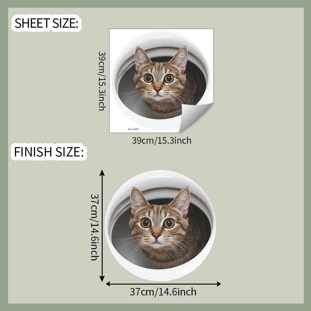 

Мультфильм зонд кошка ванная комната туалет украшение дома украшения наклейки 39*39CM/fun-m381