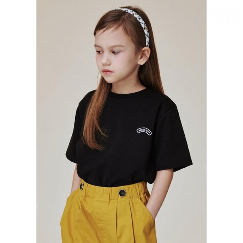 The Coffee Bean   Teeblatt Schwarzes Logo Stickerei Kurzarm T-Shirt ba13Ts06bk