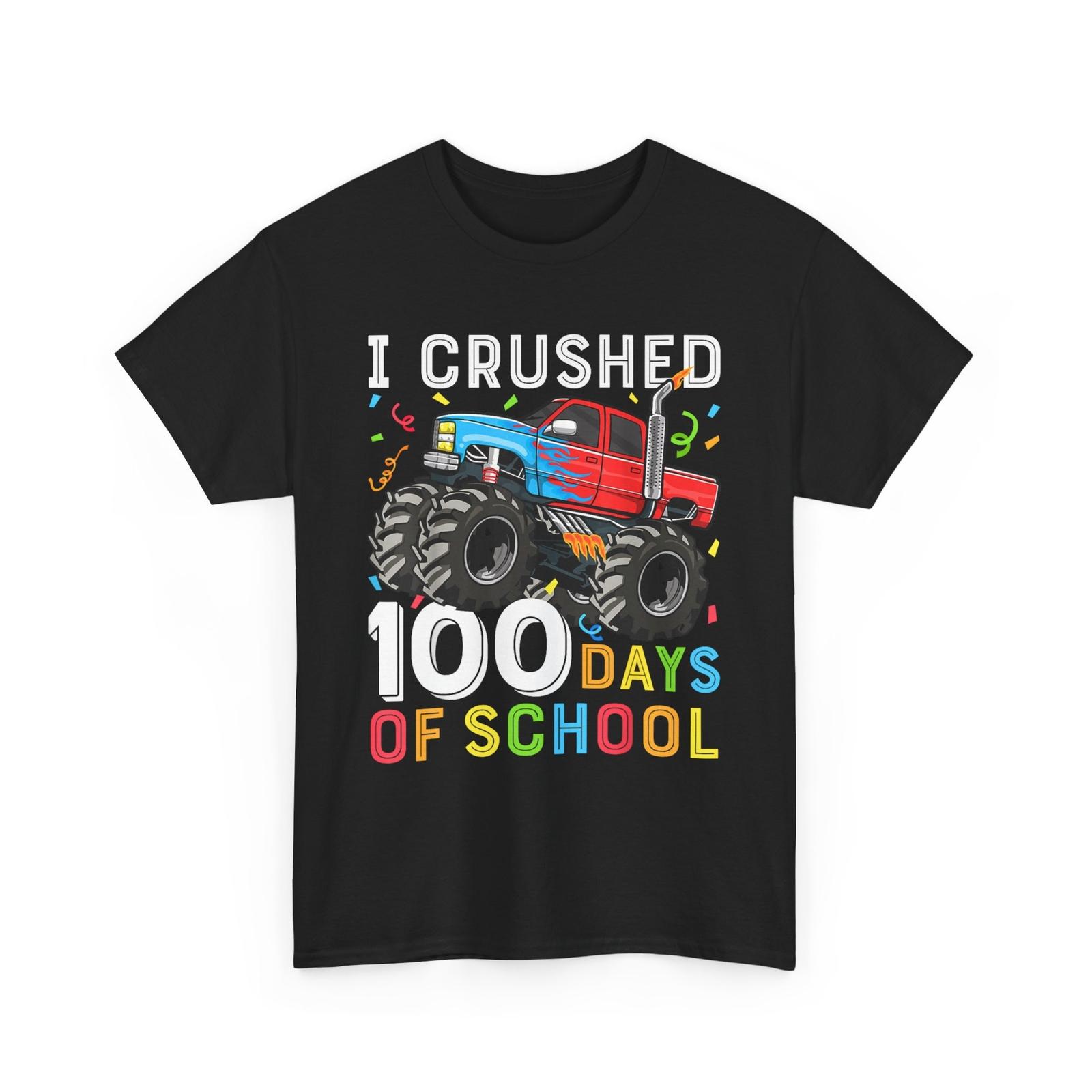 

100 Days of School Monster Truck 100th Day of School Boys T-Shirt Mens Womens Tees Top S