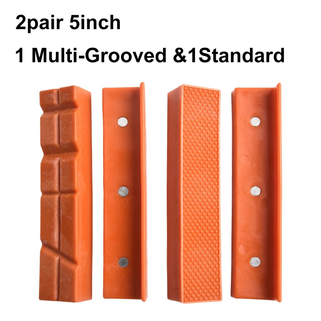 Magnetic Vise Jaw Pad Set 4pcs for 4 inch 5 inch and 6 inch Vises Protects Soft Materials While Firmly Holding