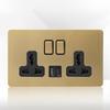 LangYeao Stainless Steel Wall Switch Socket UK Standard,1/2/3/4 Gang 1/2 Way Toggle Light Switch EU Sockets for Homes Hotels