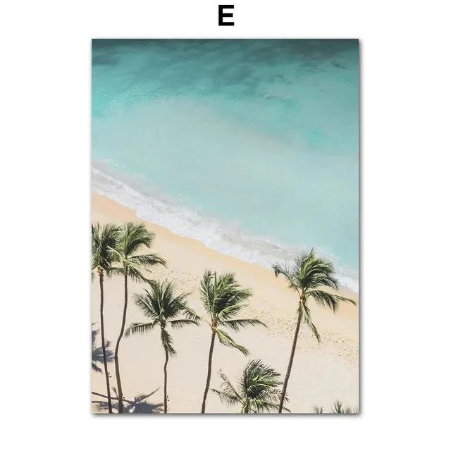 Green Beach Scenery Seascape Landscape Aesthetic Canvas Painting Posters and Prints Wall Art Picture For Living Room Decoration