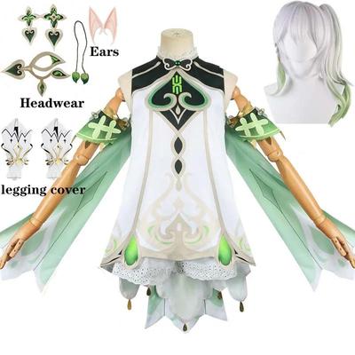 Nahida Cosplay Costume Lesser Lord Kusanali Full Set Dress Ears Wig Nahida Outfits For Comic Con