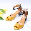 Summer New High-heeled Large-size Suede Fish Mouth Thick-heeled Pattern High-heeled Sandals