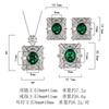 Necklace Earring Ring Set Jewelry Live Broadcast Emerald Color Treasure High-end Fashion Women's