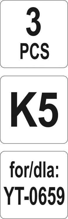 Replacement blades for glass cutting knife, set of 3 pieces / for YT-0659/ YT-06590 YATO