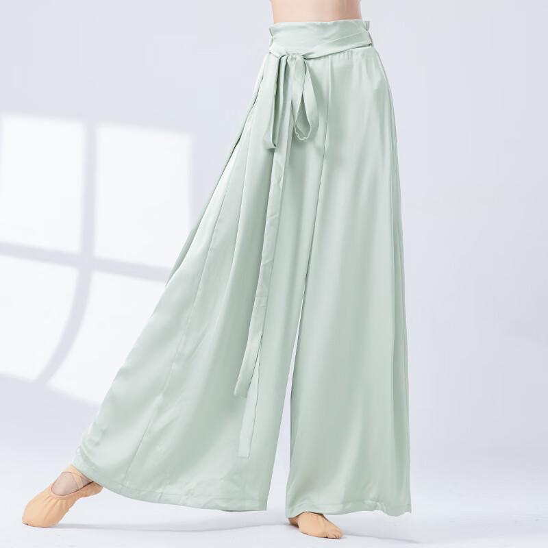 WEZHO Classical & Modern Dance Wide-Leg Satin Pants