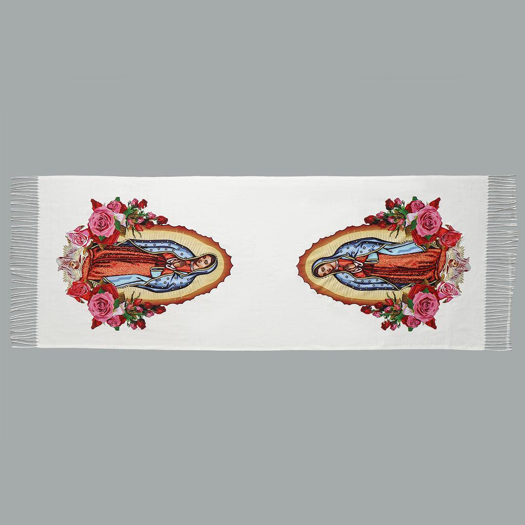 Winter Catholic Virgin Mary Tassel Scarf Long Cashmere Shawl Wrap For Women Custom Soft Lady Of Fatima Ladies Scarves 180*70Cm
