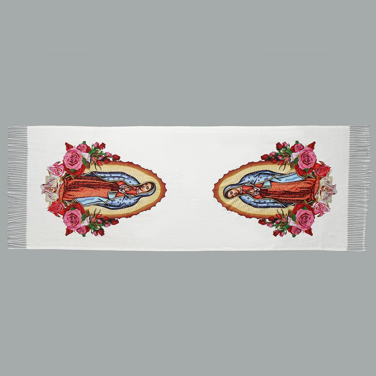 Custom Catholic Virgin Mary Tassel Scarf Women Soft Our Lady Of Fatima Long Cashmere Shawl Wrap Ladies Winter Scarves 180*70Cm
