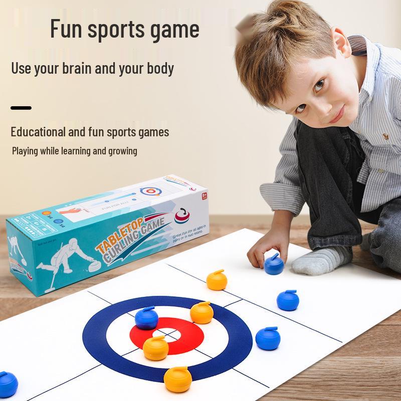 Gioco da Tavolo Curling: Battaglia Indoor per Due Giocatori per Divertimento e Apprendimento Genitore-Figlio