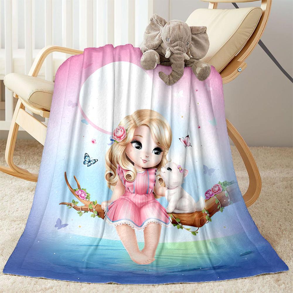 Pink Bunny In Flowers Blankets are suitable for living rooms,making them an ideal choice for outdoor travel and gifts.