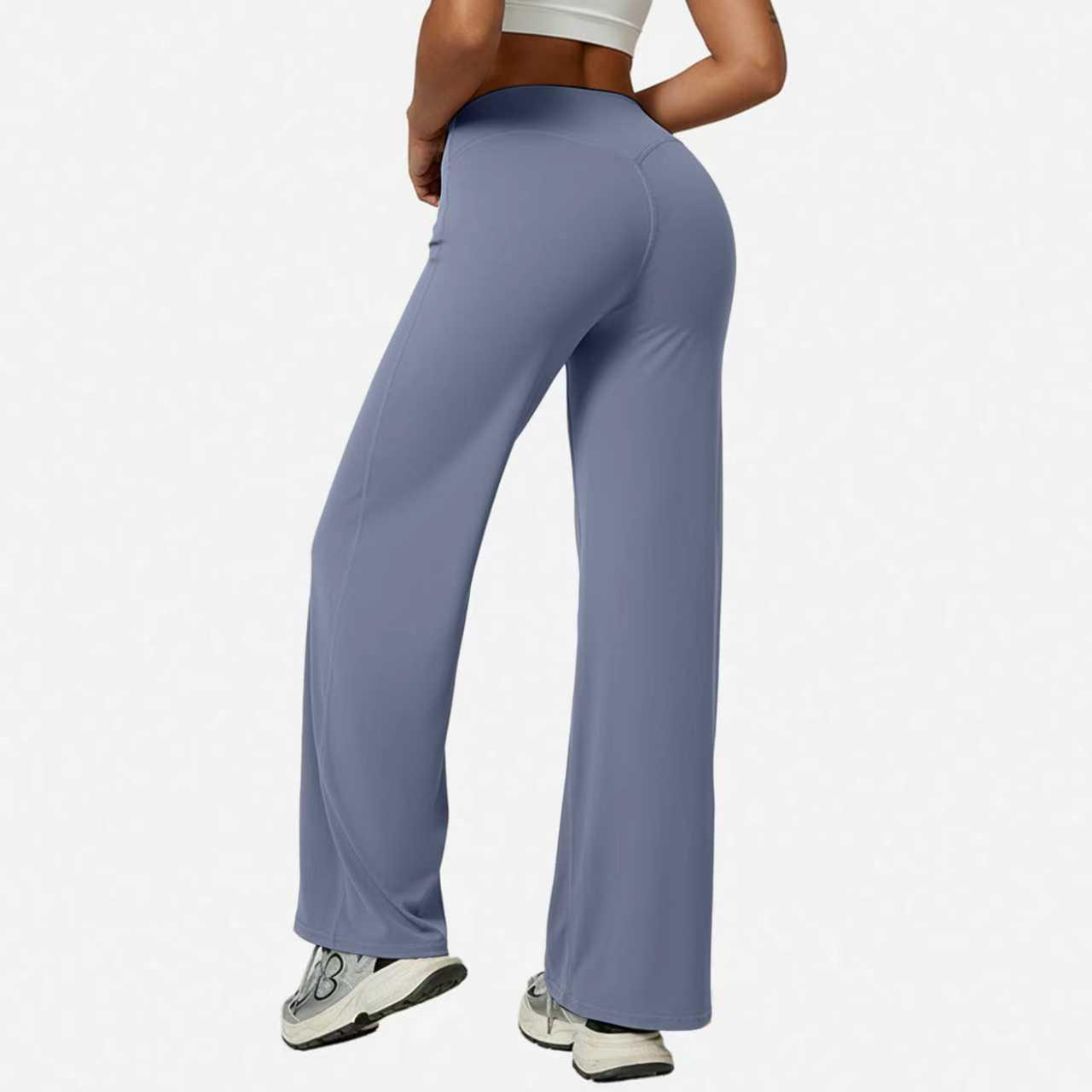 

High-Waisted Slimming Wide-Leg Yoga Pants - Women s Stretch Fitness Wear Large