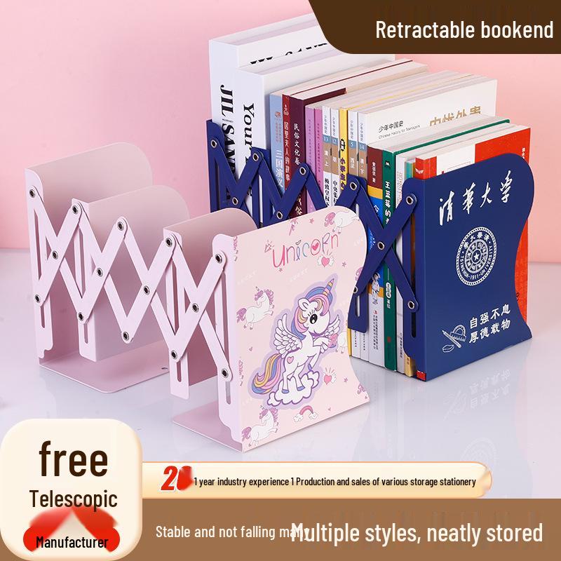 Large Creative Retractable Desktop Bookshelf, Foldable Storage Stand, Simple Book Support